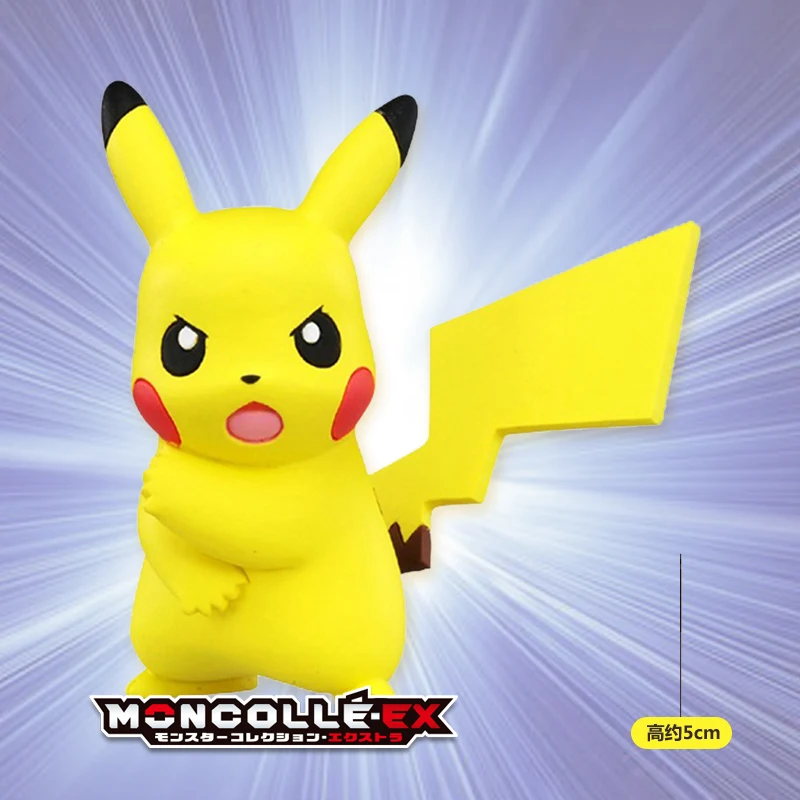 Мини игрушка Takara Tomy Pokemon monglue EX Sun Moon 4 см Коллекционная Фигурка Пикачу Z Move поза