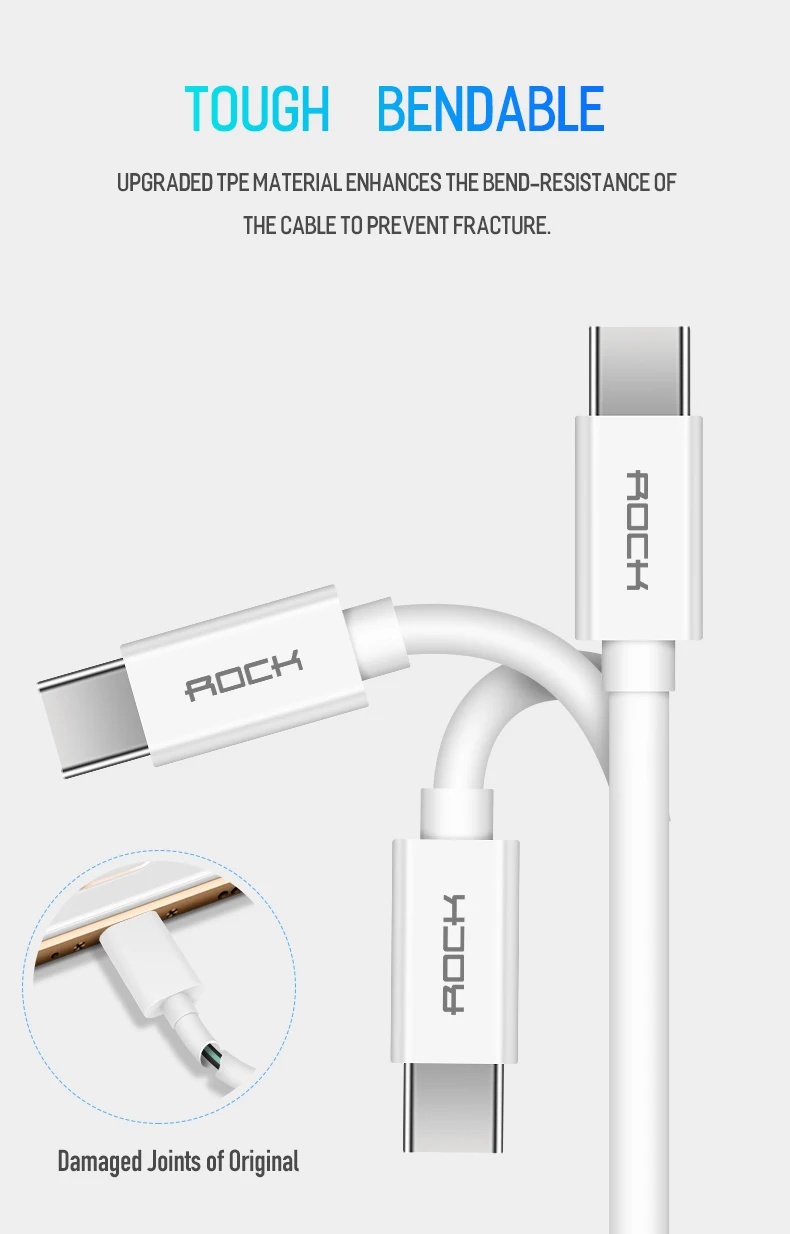 ROCK PD 3A usb type C to type c кабель для быстрой зарядки Macbook для Xiaomi samsung huawei mate P20 lite для iPad Pro 60 Вт QC 4,0