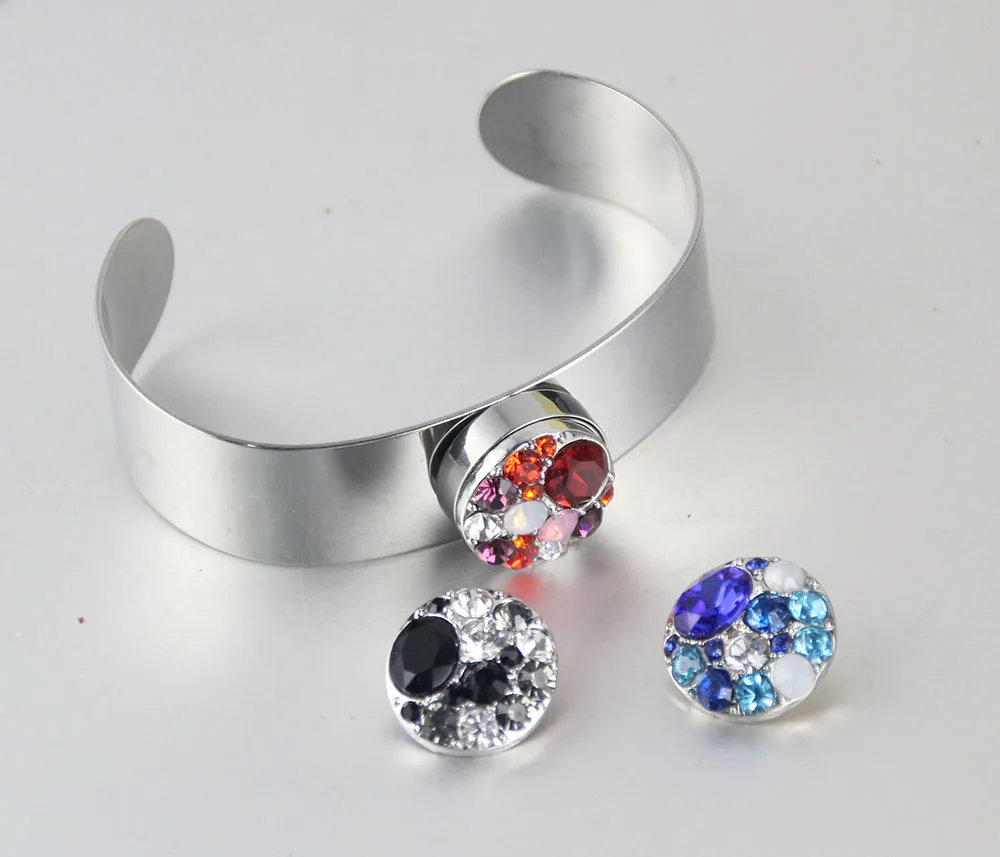 Fashion Charming Stainless steel metal Snap bracelet bangle fit 18MM snap buttons jewelry wholesale SG0060 | Украшения и