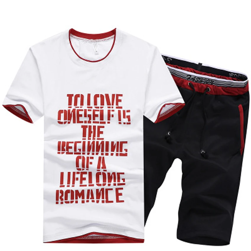 

2019 Summer Men's Shorts Casual Suits Sportswear Mens Clothing Sets Short Pants Male sweatshirt Boy Fashion Clothing 4XL