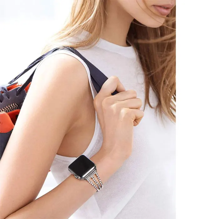 Браслет для наручных часов Apple Watch, версии 40 мм, 38 мм, 42 мм, 44 мм ремешок с бриллиантами металлический ремешок для наручных часов iWatch серии 5/4/3/2/1 ремешок на запястье
