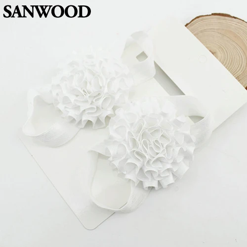 2 шт. сандали обувь для новорожденных лента цветов босиком сандалии носок детские