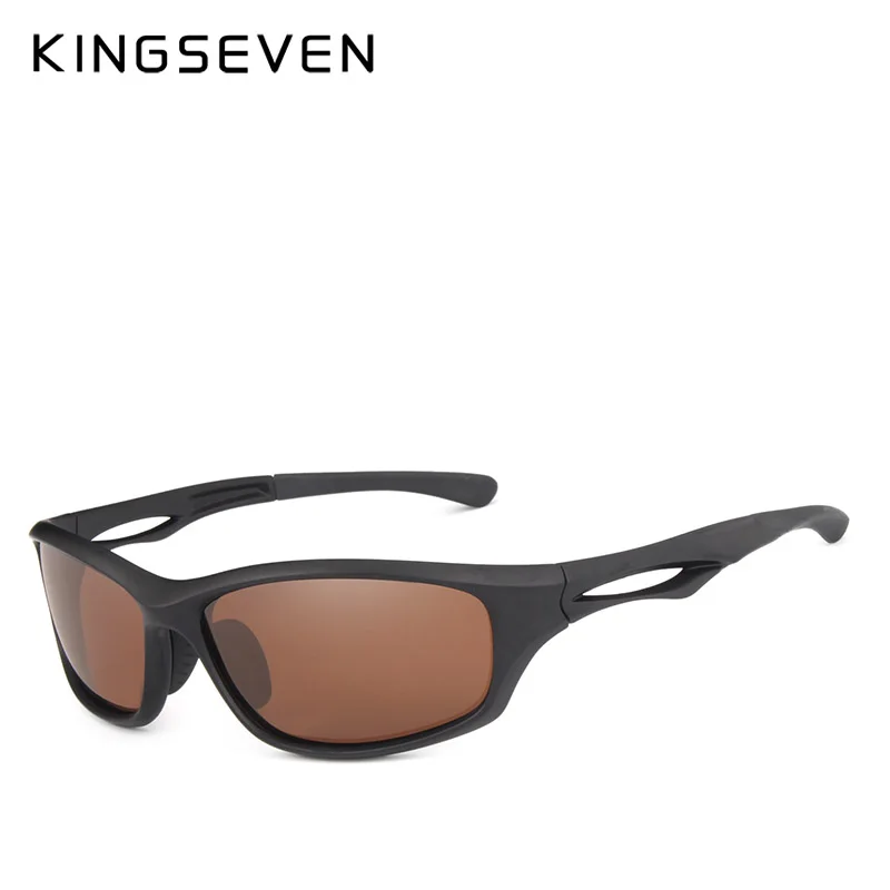 C04 BROWN KINGSEVEN мужские солнцезащитные очки для вождения, поляризационные солнцезащитные очки для вождения, очки ночного видения, солнцезащитные очки, брендовые дизайнерские очки Oculos De Sol - Цвет линз: C04 BROWN