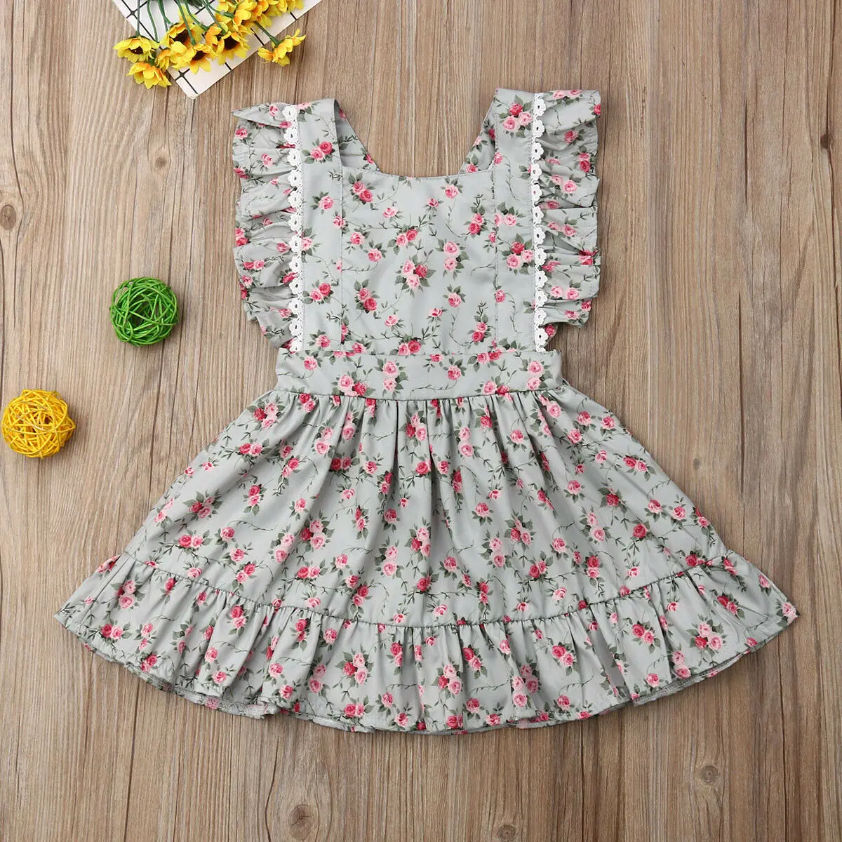 Семейная одежда для маленьких сестер комбинезоны с цветочным рисунком и