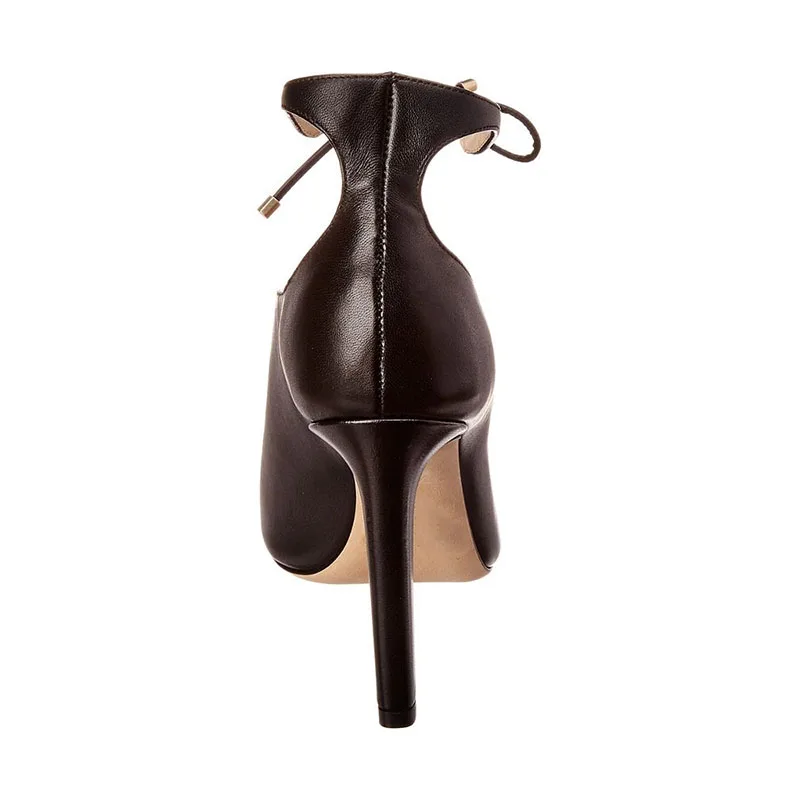Harga Sepatu Wanita Pumps Hitam Solid Cross-Tied Lace-Up Super Tinggi Tipis Sepatu Hak Round Toe Fashion Seksi Dewasa Kasual Santai 2019