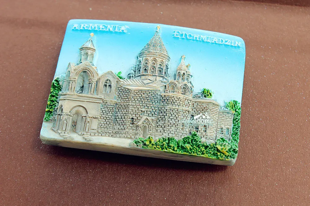 Туристический сувенир для путешествий в Армению Etchmiadzin 3D магнит на холодильник
