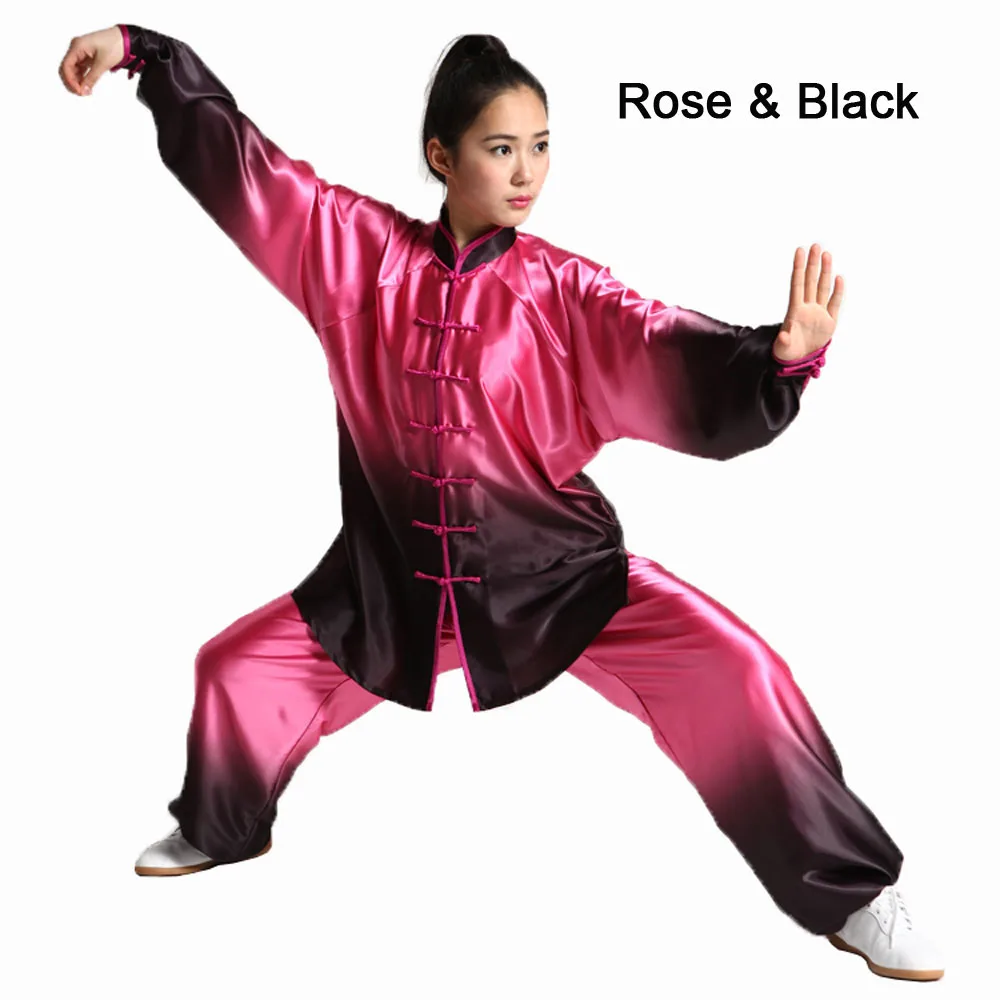 Женский костюм тай чи с градиентом комплекты для кунг фу одежда вышивания форма