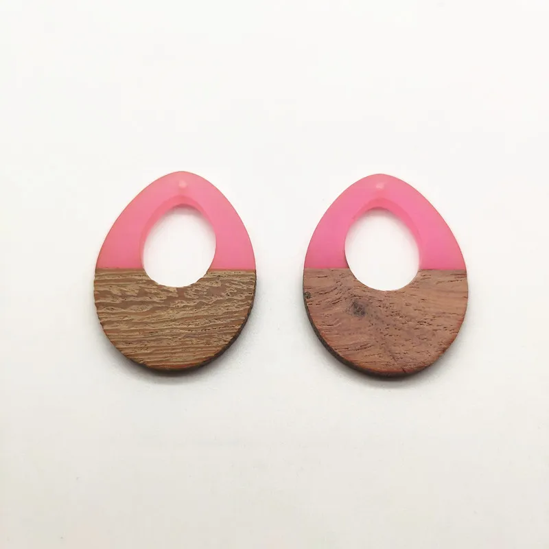 hot pink Новое поступление! 38x29 мм 30 шт Дерево со смоляной формы Шарм для серег аксессуары/детали для серег ювелирных изделий ручной работы - Цвет: hot pink