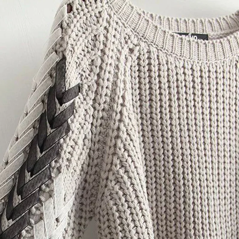 

2019 Korean Fashion Women Sweaters and Pullovers Ruffled Sleeve Solid loose Sexy Elastic Women Tops