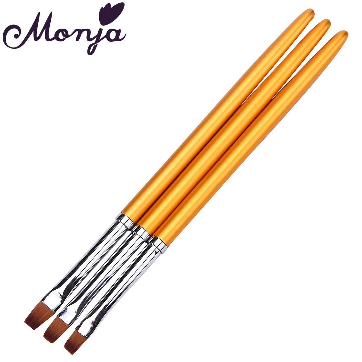 Monja 3 шт. дизайн ногтей Металл плоский верх французский сетки цветок изображения