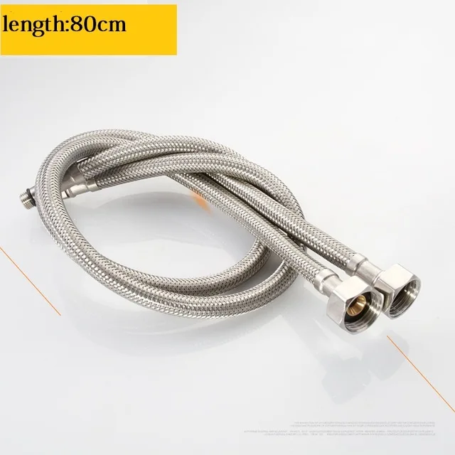 hot and cold 80cm MTTUZK 304 нержавеющая сталь G1/" 60 см/80 см Гибкий Смеситель для холодной/горячей воды водопроводные трубы шланги Запчасти для ванной 1 пар/уп - Цвет: hot and cold 80cm