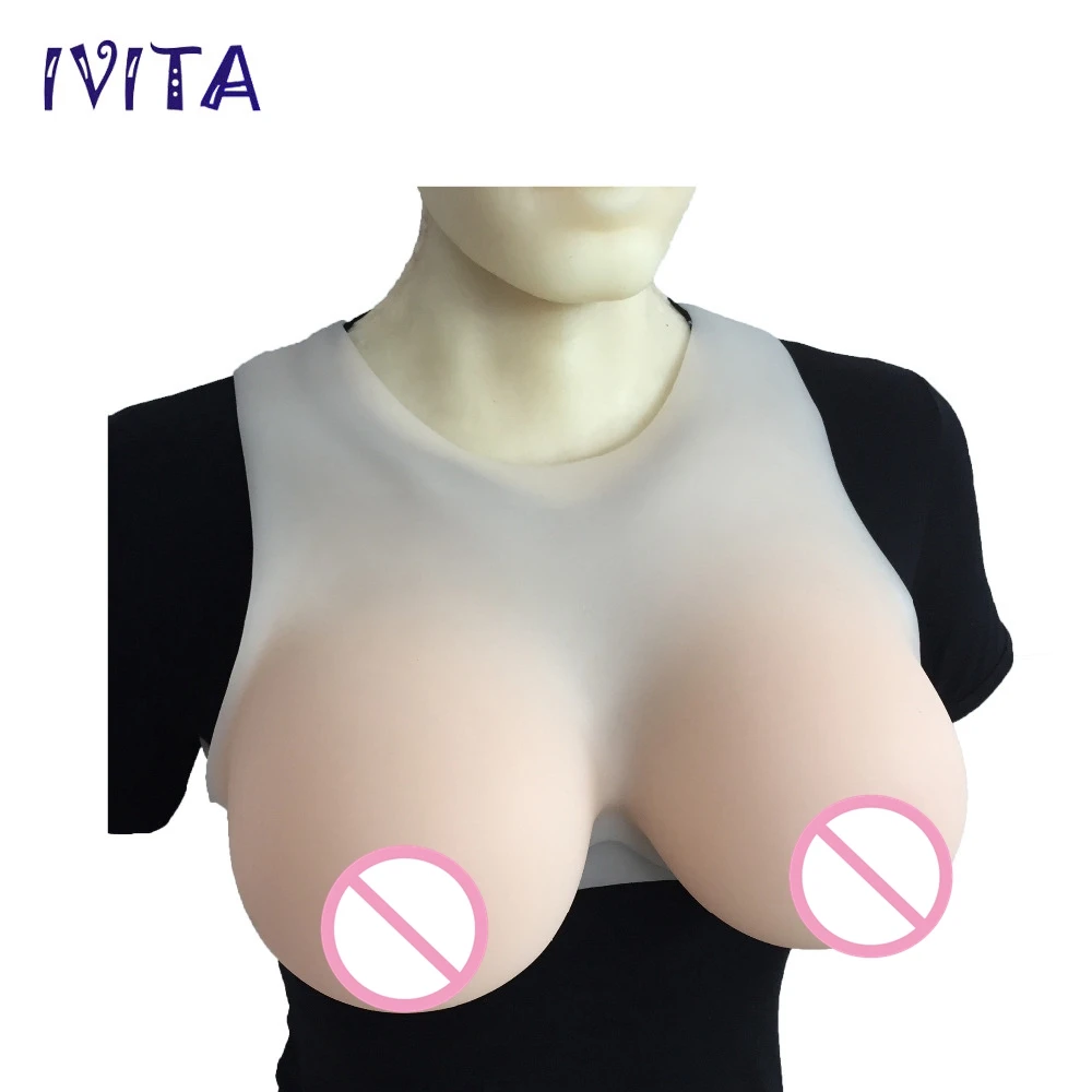 IVITA 4600g White Fake Boobs Realistic Silicone Breast Forms For Crossdresser Transgender Enhancer Mastectomy |