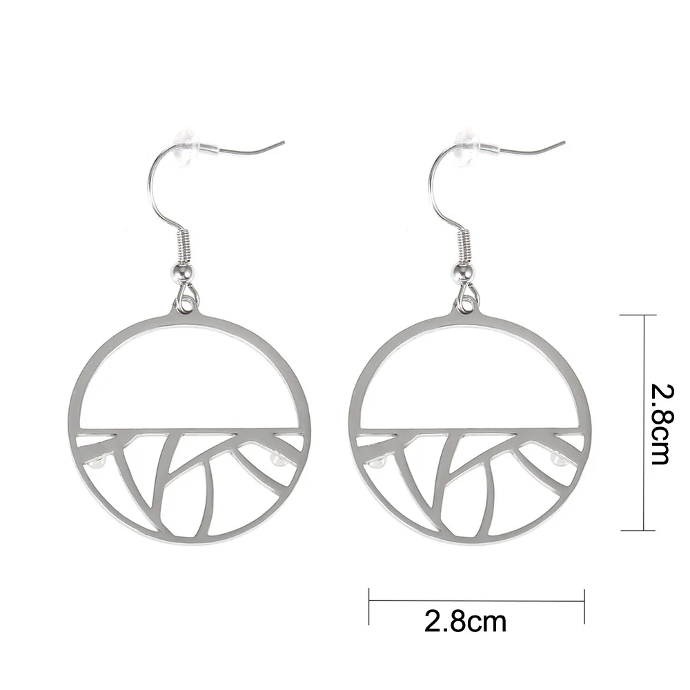 Cremo Trendy Interchangeable Leather Round Drop Earring Hanging Dangle Earrings Jewelry Stainless Geometric for Women | Украшения и