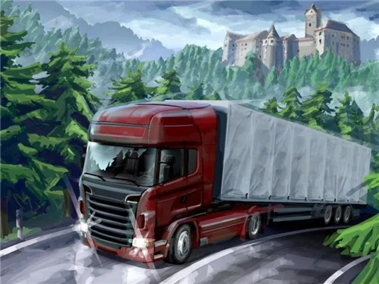 AP5257 Huacan Алмазная картина грузовик мозаика Алмазная вышивка мультфильм украшение дома полный квадратный рисунок Стразы - Цвет: AP5257