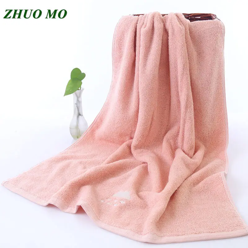 

500g Solid color embroidered pink vs blue Bath Towels bathroom 70*140cm Luxury Solid Towels for Adults for SPA Men Women Towel