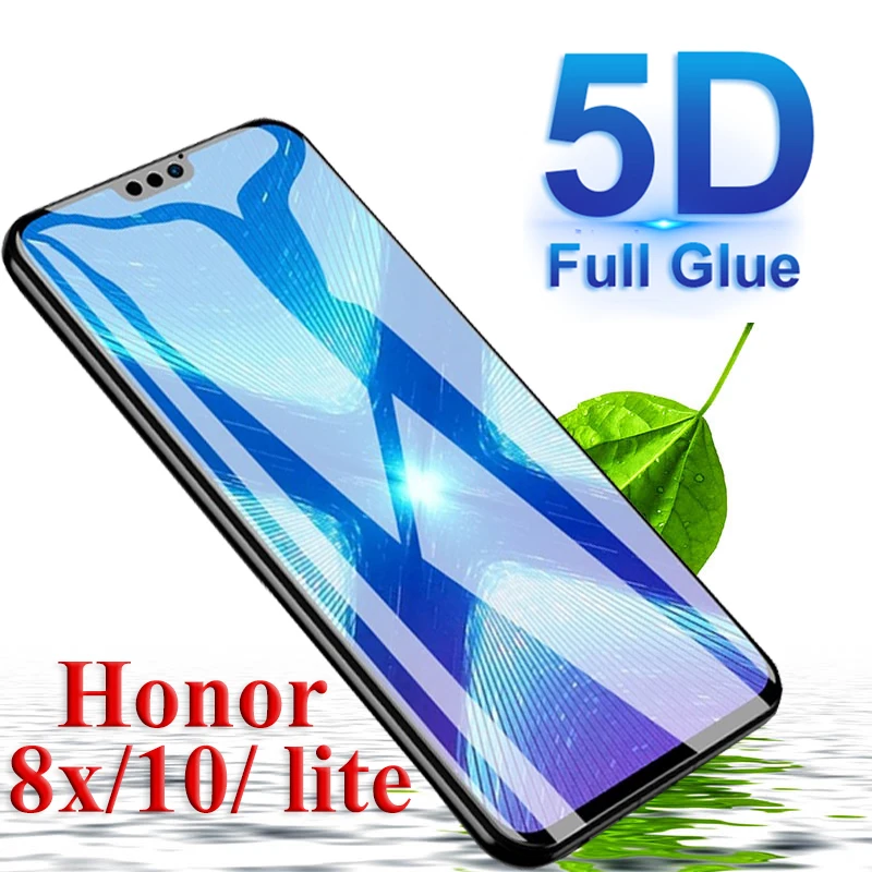 2 шт. 5D Защитное стекло для huawei honor 8x10 8 lite 9 9i закаленное полное покрытие 8x honor10