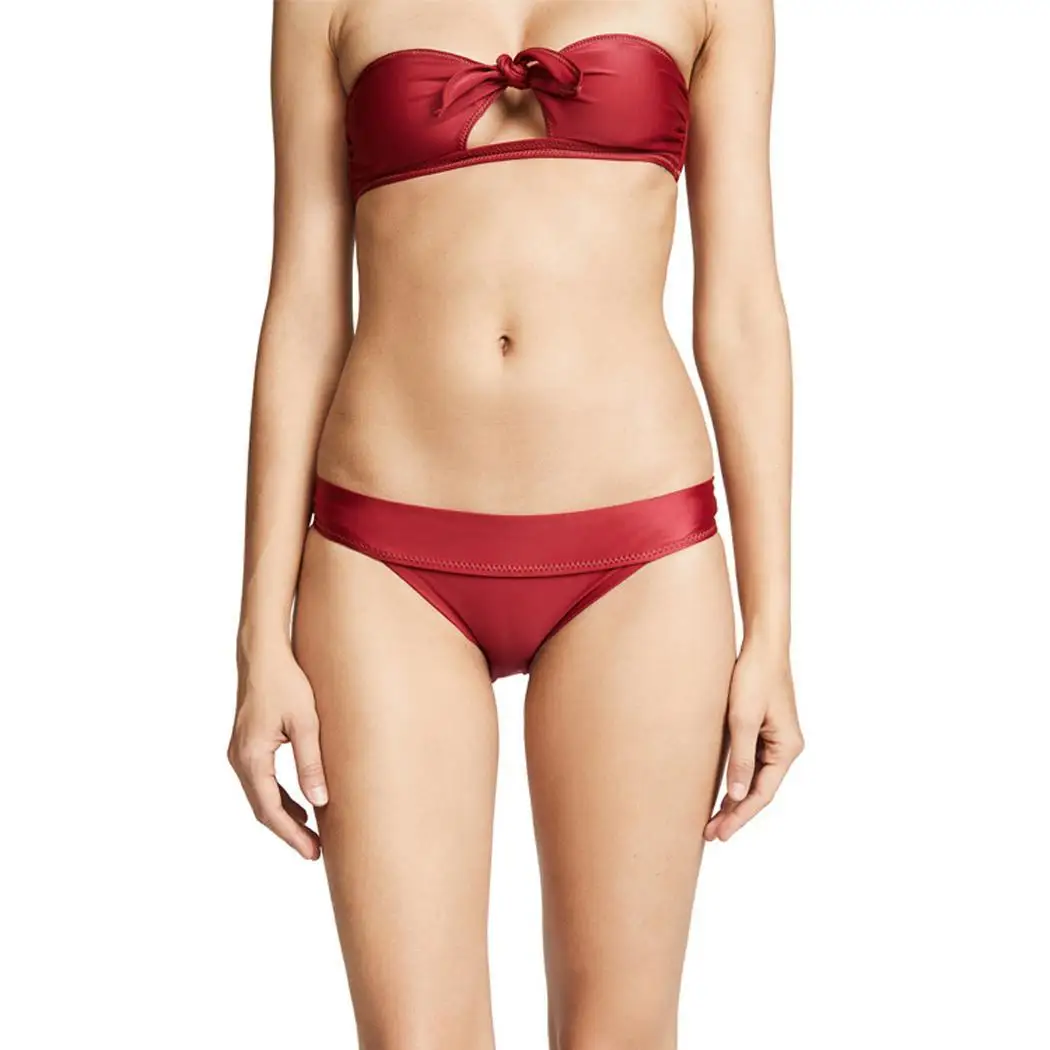 Для женщин с открытыми плечами без бретелек сплошной бикини дно да пляжные