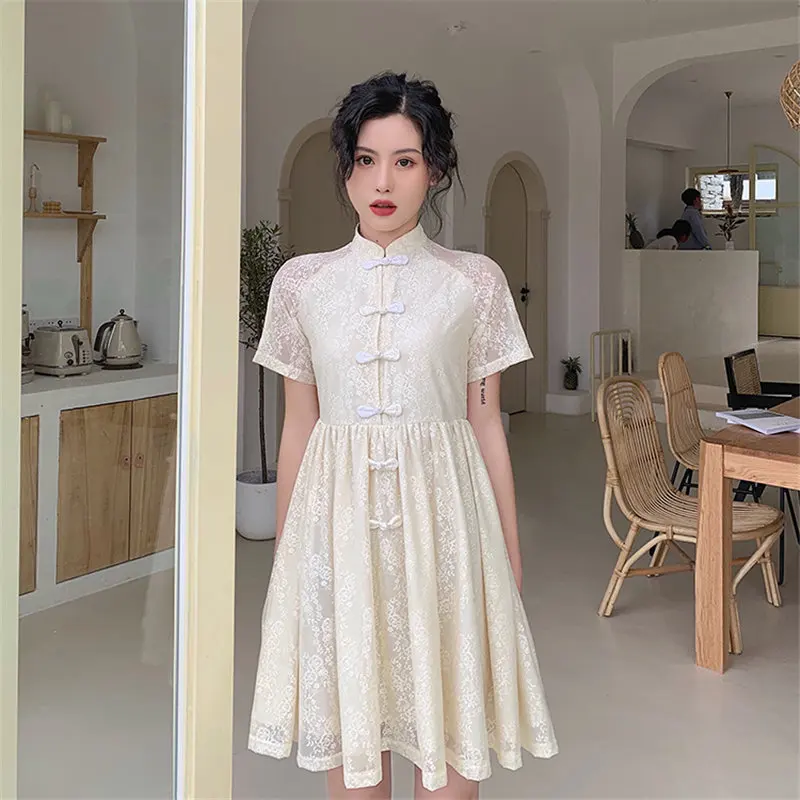 2019 г. Новое летнее свободное повседневное простое платье цвета шампанского с