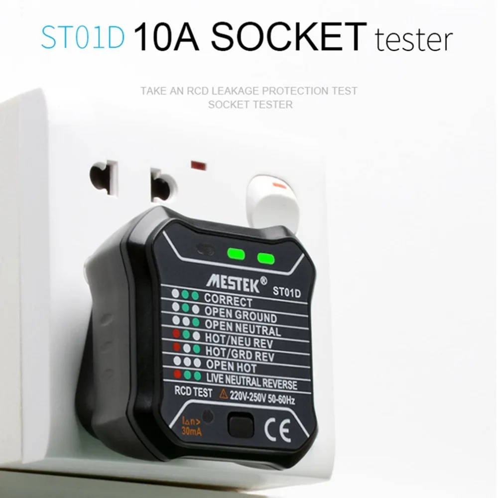 ST01D розетка тестер розетки цепи полярности Напряжение детектор настенных