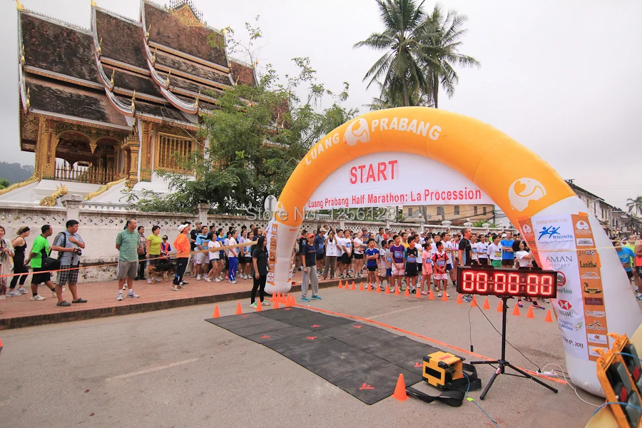 8 м x 4 М логотип спонсоров на стартовой финишной арке надувной для Малайзии Лаоса