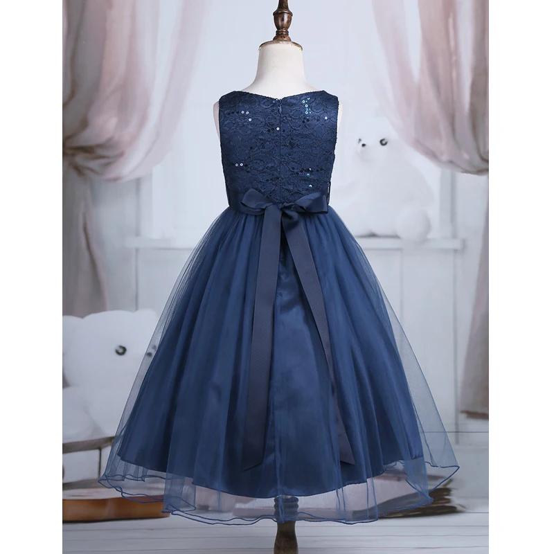 Платье принцессы для девочек-подростков; Vestido; свадебное кружевное бальное платье из сетчатой ткани; От 2 до 14 лет Детское платье-пачка для дня рождения