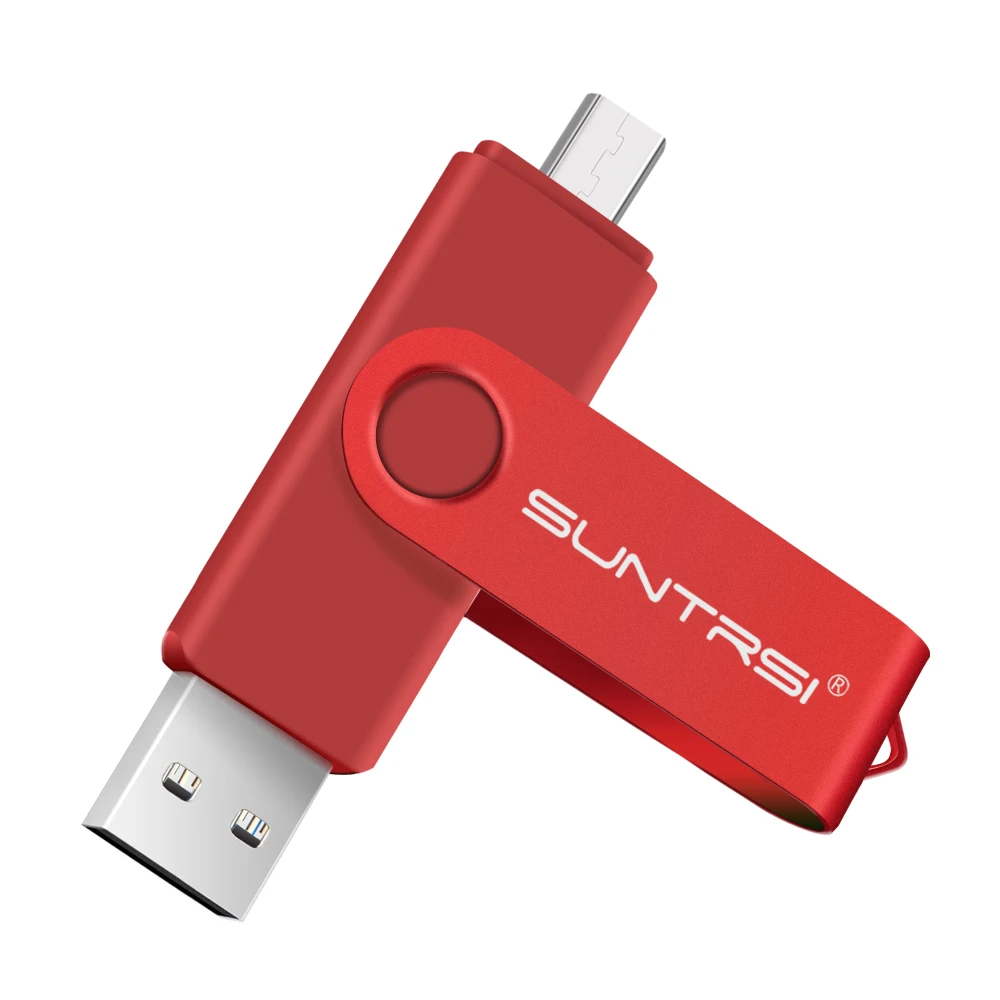 red Suntrsi USB флеш-накопитель 64 ГБ высокоскоростной OTG Флешка USB флешка OTG реальная емкость Флешка 4 ГБ 8 ГБ 16 ГБ 32 ГБ - Цвет: red