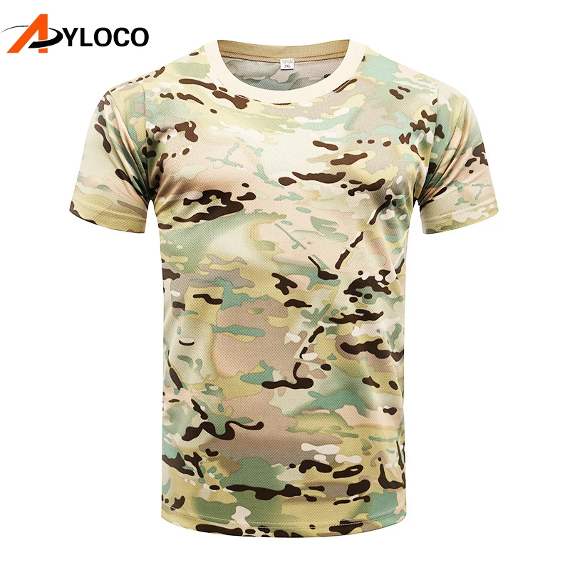 

Summer Python Camouflage Male T-shirts Army Combat Tactical T Shirt Military Men Short Sleeve Quick Dry Hiking T-Shirts