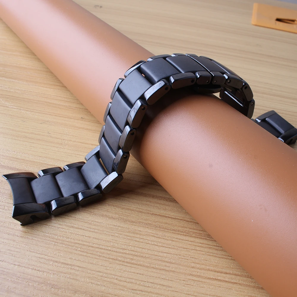 Браслет керамический для наручных часов 22 мм 24 мм|folding buckle|watch accessorieswatchband ceramic |