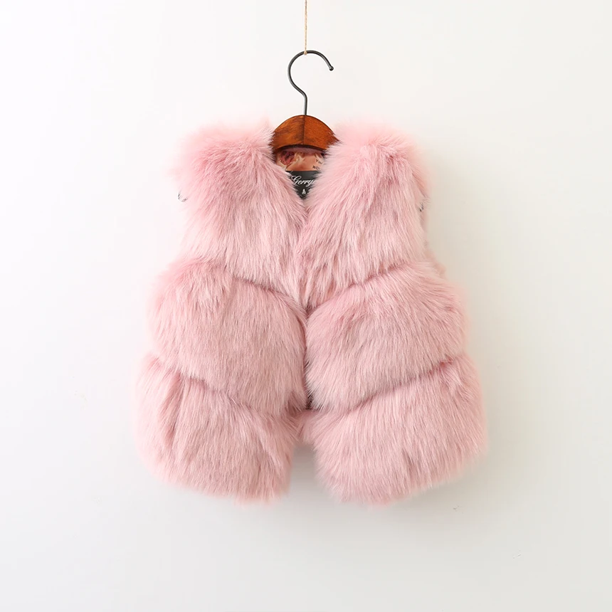 Новые Детские Детская мода Искусственный мех жилет принцесса конфеты Элегантный