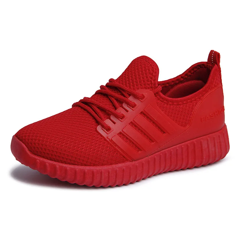 

Women casual shoes fashion breathable Walking mesh lace up flat shoes sneakers womwhiteen tenis feminino black red