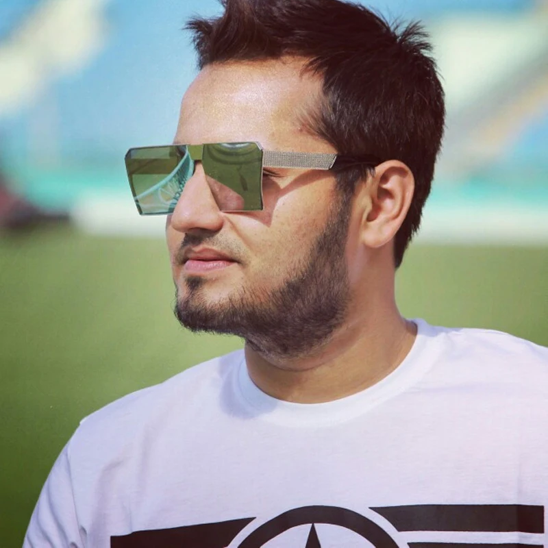 LongKeeper негабаритных квадратных без оправы Солнцезащитные очки для женщин мужчин