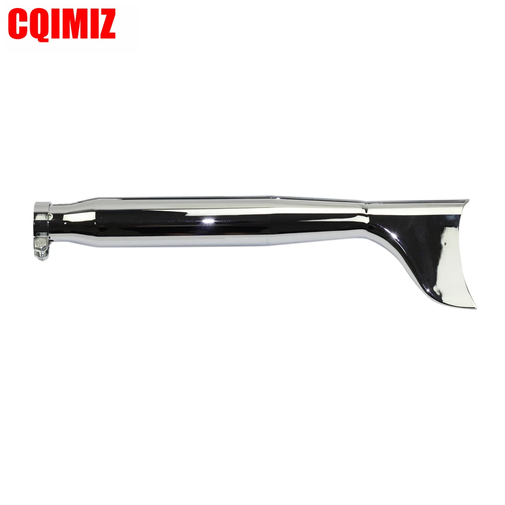1 Pair Universal 21'' Chrome Fish Tail Motorcycle Exhaust Muffler For Harley Chopper Bobber Cafe Racer Vintage Silencer |