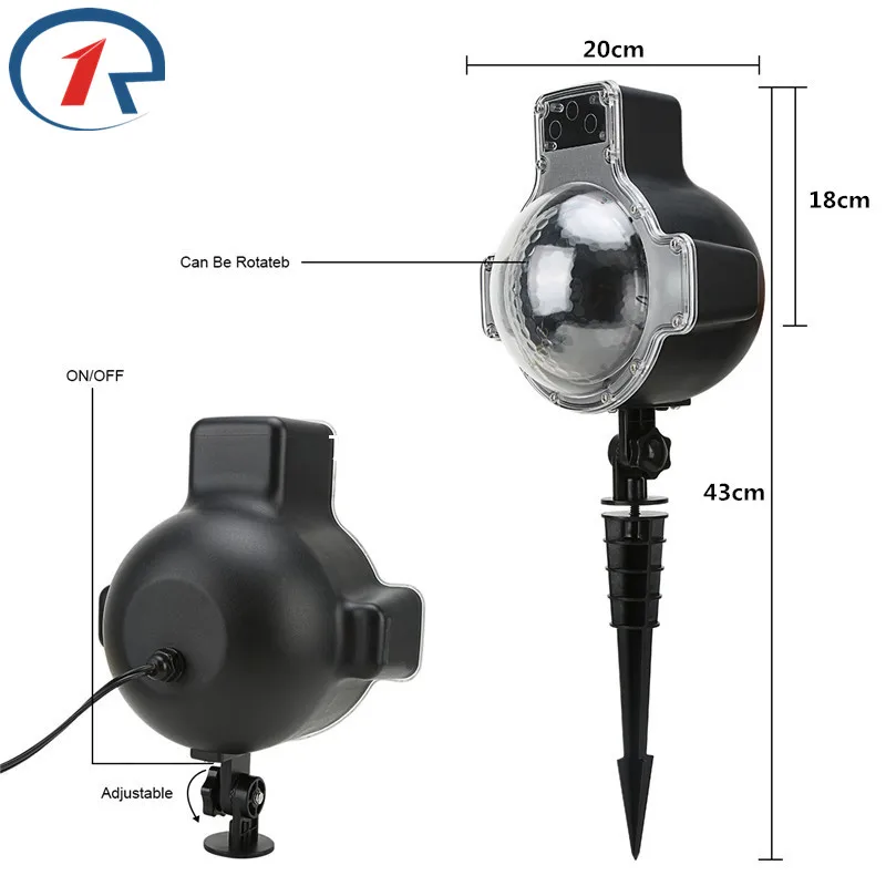 Светодиодный снежный свет ZjRight водонепроницаемый проектор для сада снежинки