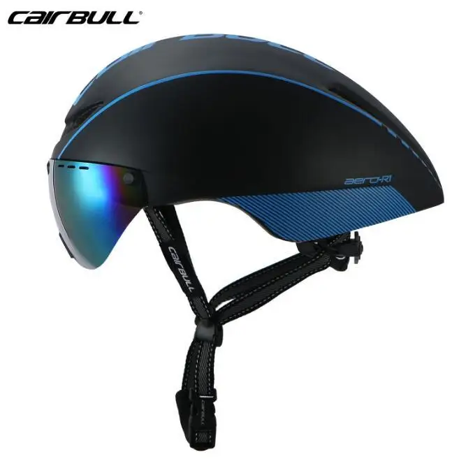black blue Cairbull шлем велосипед Mtb новая модель 8 цветов Aero Aero-r1 очки для велоспорта сверхлегкий Mtb Tt Магнитный УФ солнцезащитный козырек - Цвет: black blue