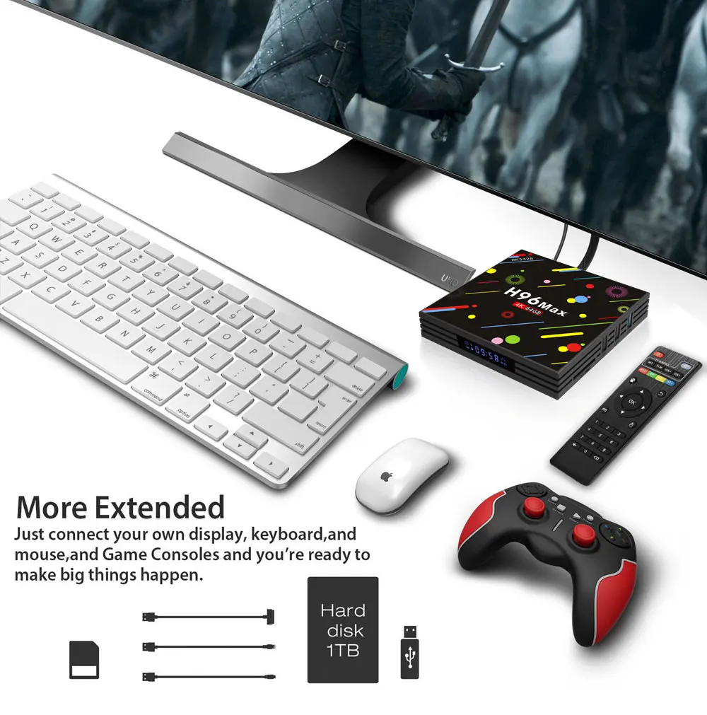 H96 MAX H2 светодиодный осыпи ТВ коробка Android 7,1 4 Гб 64 Гб RK3328 4 ядра 2,4 г/5g Wi-Fi USB 3,0 Bluetooth с поддержкой 4 k HDR VP9 смарт-медиа-плеер