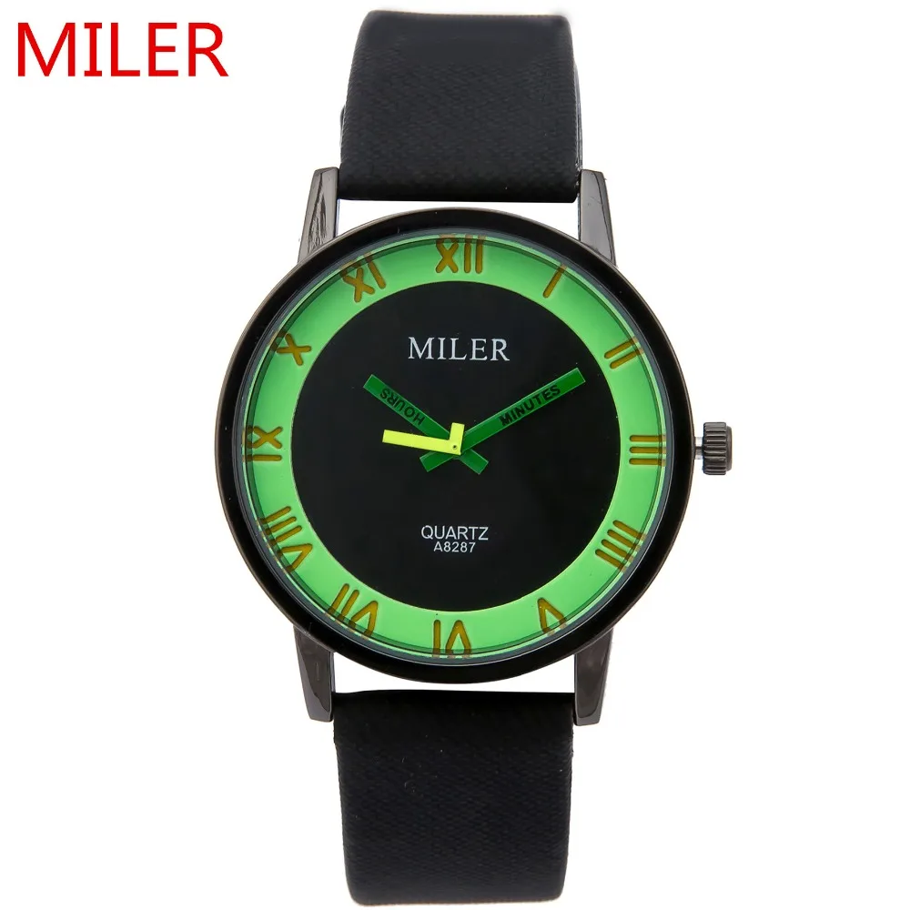 MILER модные женские часы имитация холста кожаный ремешок римские цифры