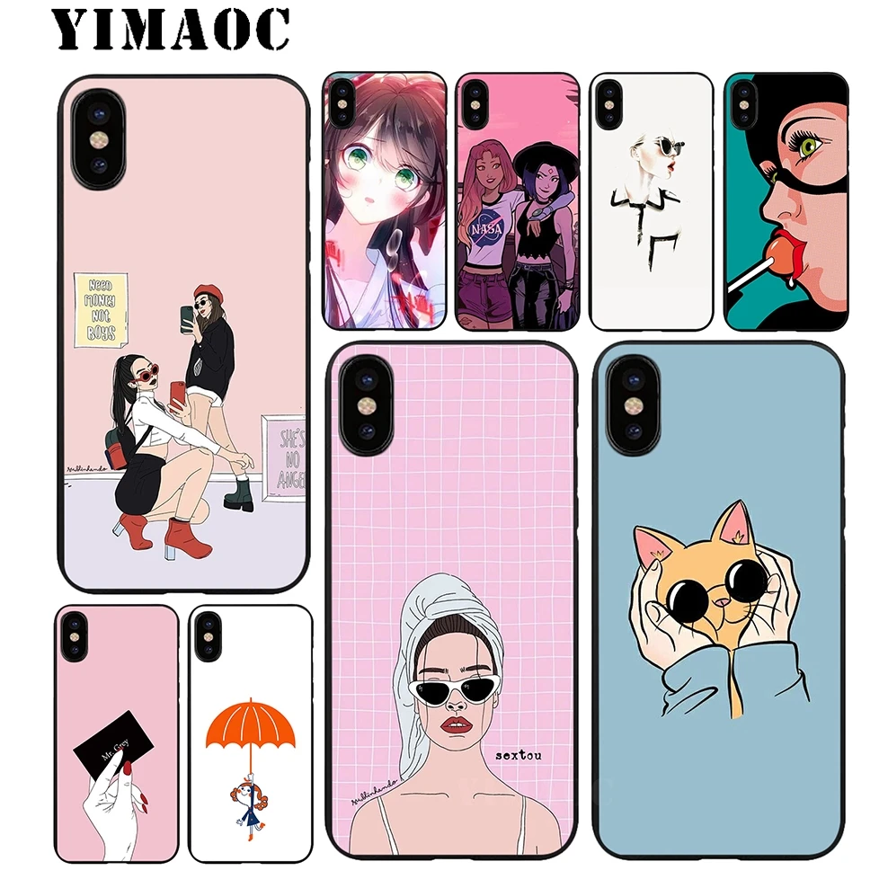 YIMAOC Забавный привлекательный мягкий силиконовый чехол для девочек iPhone 11 Pro Xr Xs Max X
