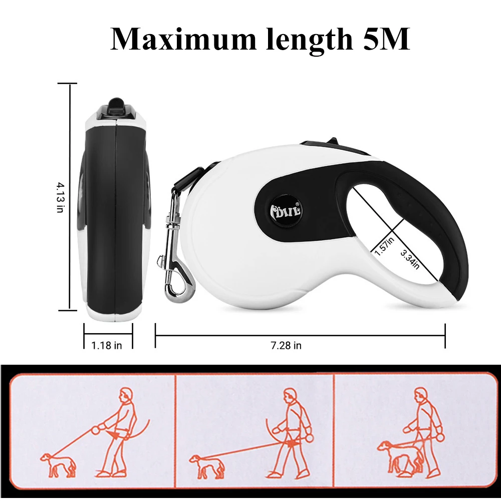 5M Retractable Dog Leashes Automatic Extending Nylon Walking Pet Lead Leash for Small Medium Dogs Accessories Products |