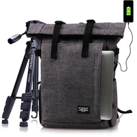 photo multi functional waterproof polyester bag w usb port dslr camera shoulders backpack soft padded bag fit 15inch laptop