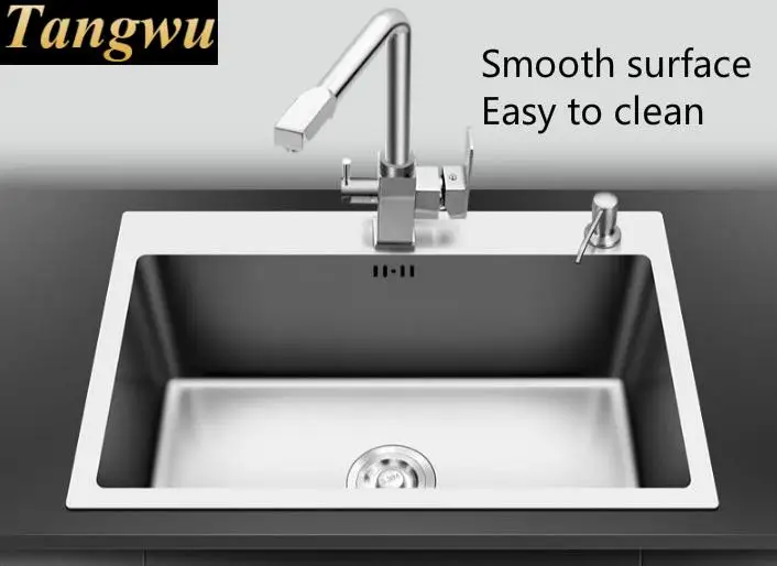 Бесплатная доставка Домашняя кухонная ручная раковина одиночный лоток