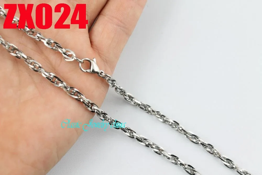 50 метров ожерелье из нержавеющей стали 4 мм slimsy twist chain мужские модные ювелирные