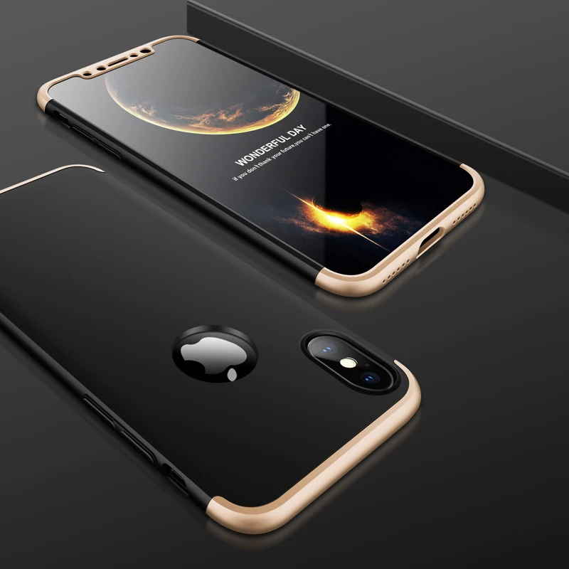 GKK Original for iPhone X 8 Plus &amp 7 6 6s 5 5s SE 360 Full Protective 3 in 1 Matte Hard Phone Cover Case |