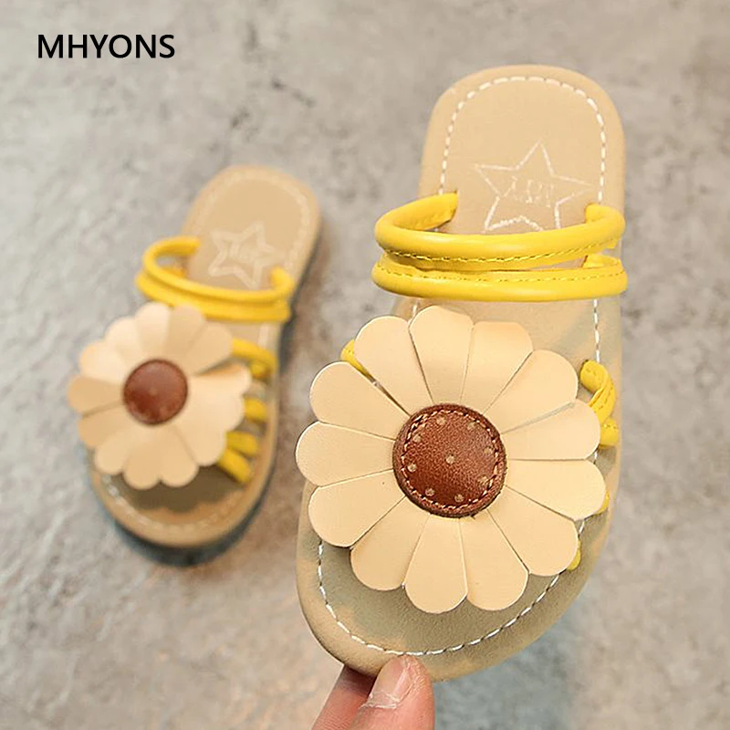 Детская обувь MHYONS тапочки для девочек новинка 2019 летние сандалии Цветочная