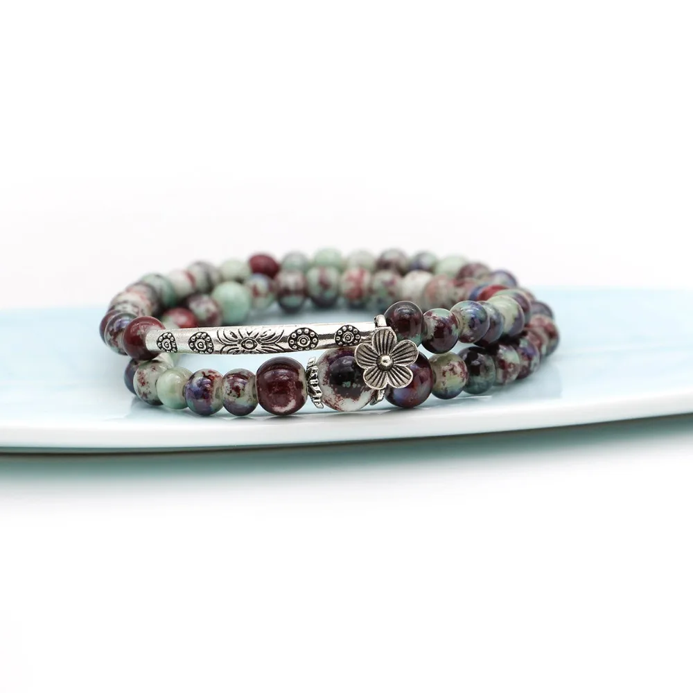 Новое поступление богемные браслеты с зелеными бусинами многослойный амулет