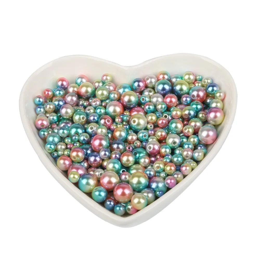 Круглые бусины радужного цвета с имитацией жемчуга (4/6/8/10 мм 350 шт.) украшения для