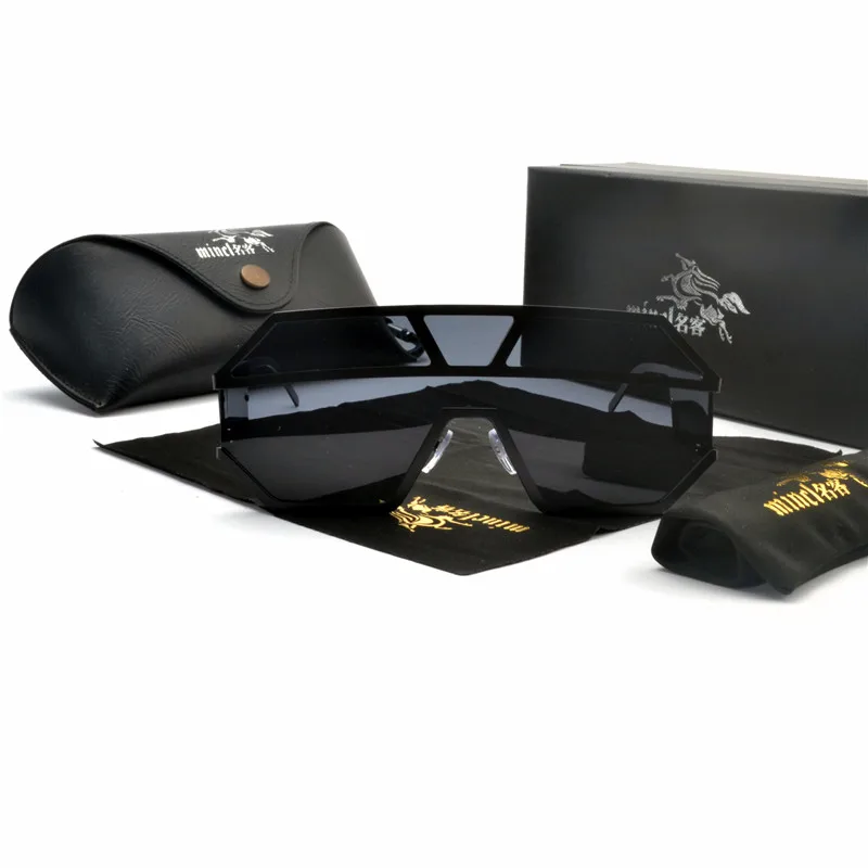 Женские и мужские негабаритные зеркальные солнцезащитные очки цельные