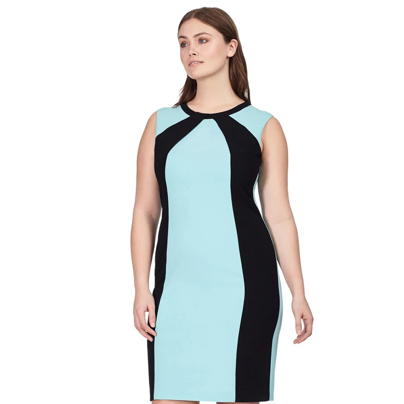 2018 г. летние женские платье 5XL 6XL Большие размеры рукавов Bodycon Работа Платье