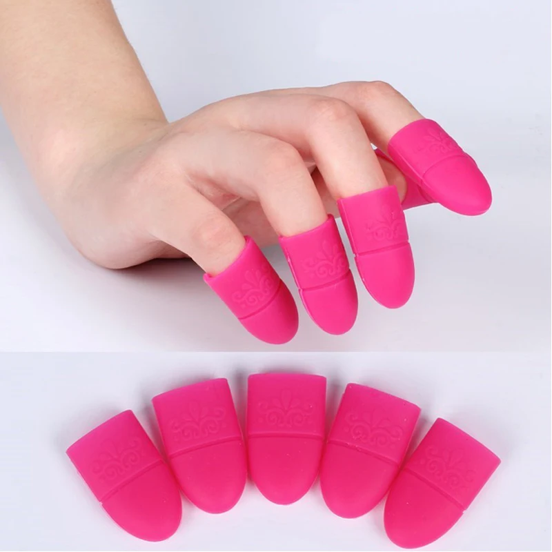 5 шт./партия силиконовые накладки для ногтей защитные перчатки | Красота и