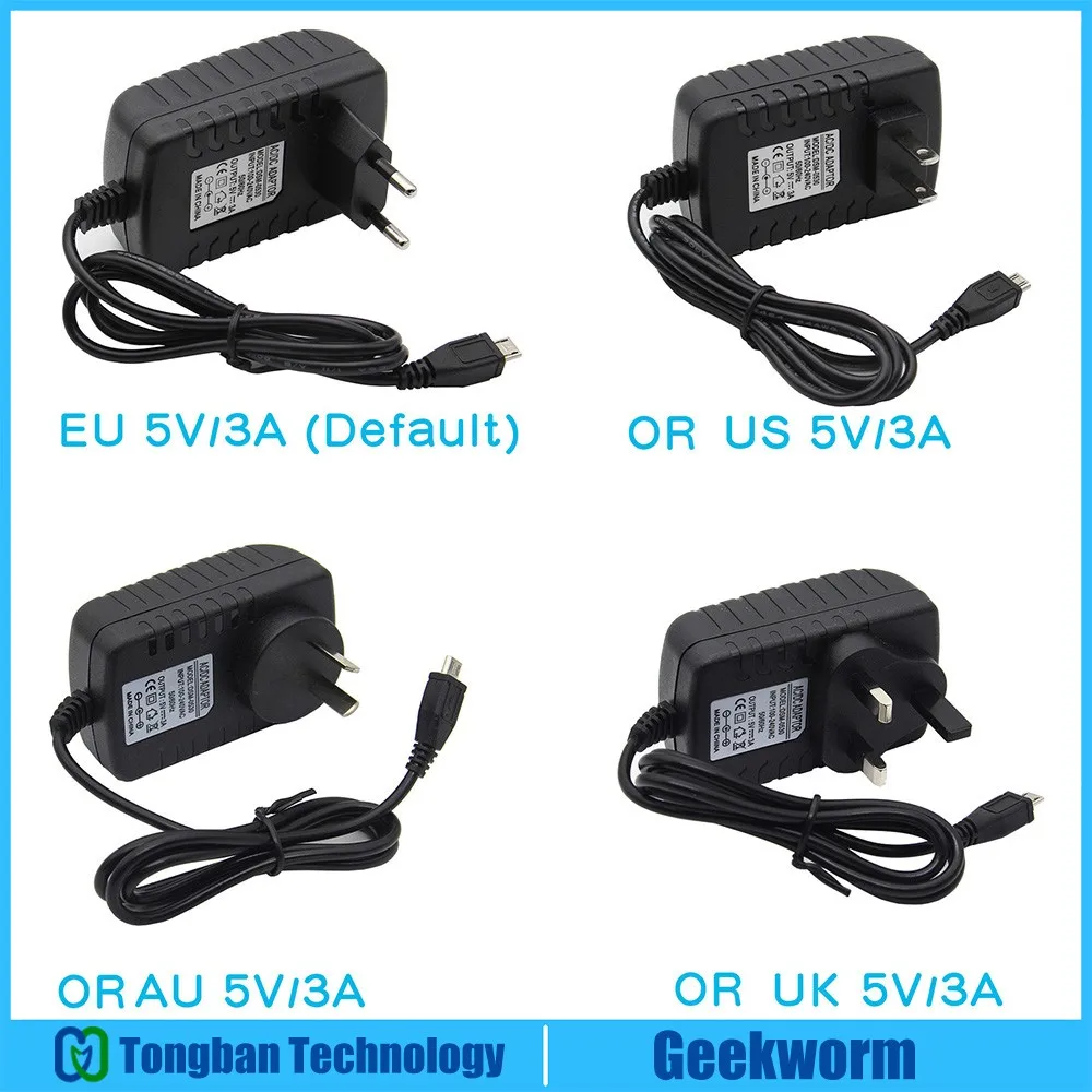 Raspberry Pi 3 Model B +(Plus) адаптер питания/источник питания постоянного тока 5 В А зарядное