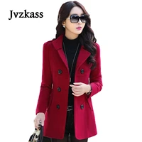 jvzkass 2019 plus size jacket section autumn and winter version of the waist womens new double breasted short jacket female z67